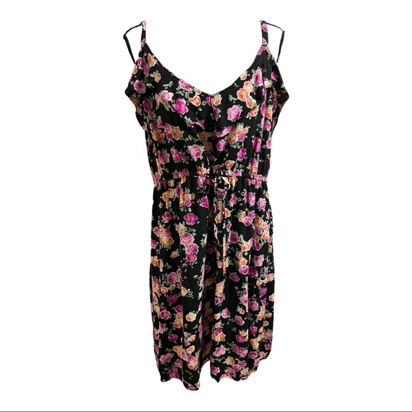 Torrid floral v-neck adjustable straps dress drawstring waist size 3 plus - Picture 1 of 12